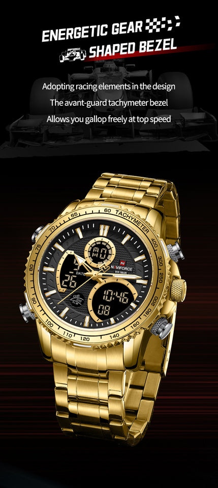 NAVIFORCE 9182 GOLD BLACK